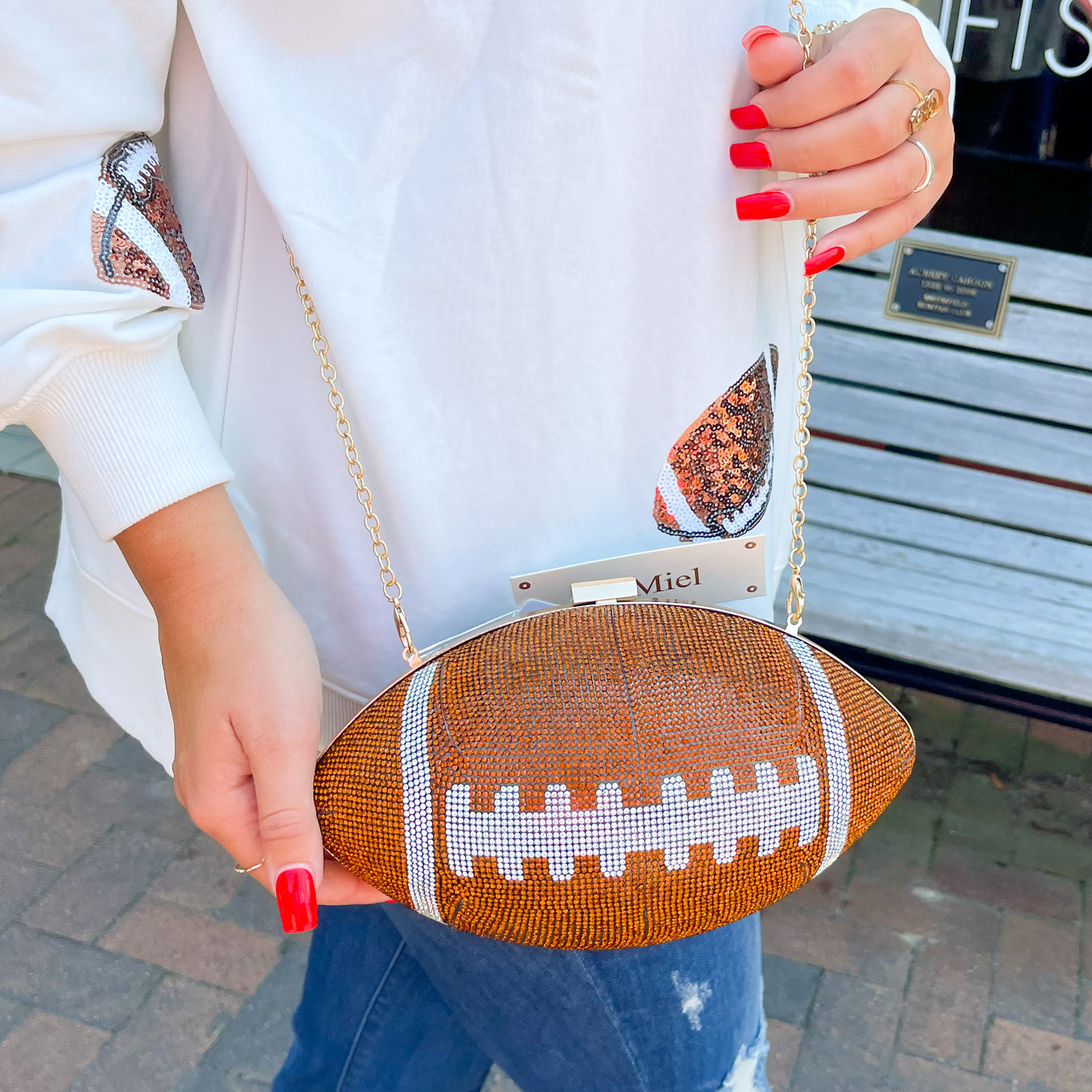 Crystal Football Clutch