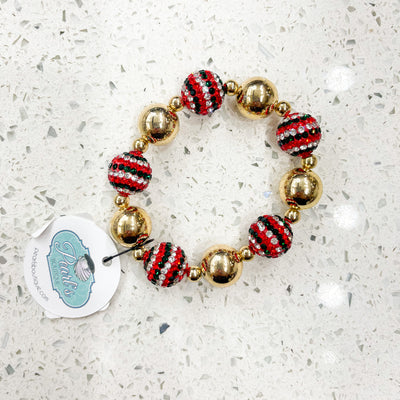 Glass & Metal Ball Christmas Bracelet