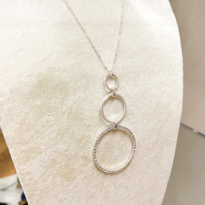 Silver 3 Drops Round Metal Necklace