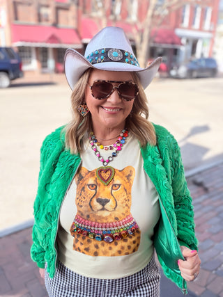 Blinged Cheetah Graphic Tee