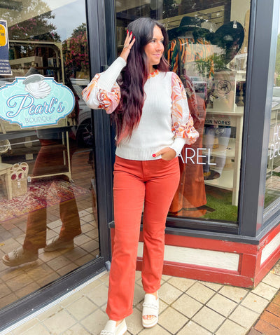 "Judy Blue " Aubrey Bootcut Terracotta Jeans