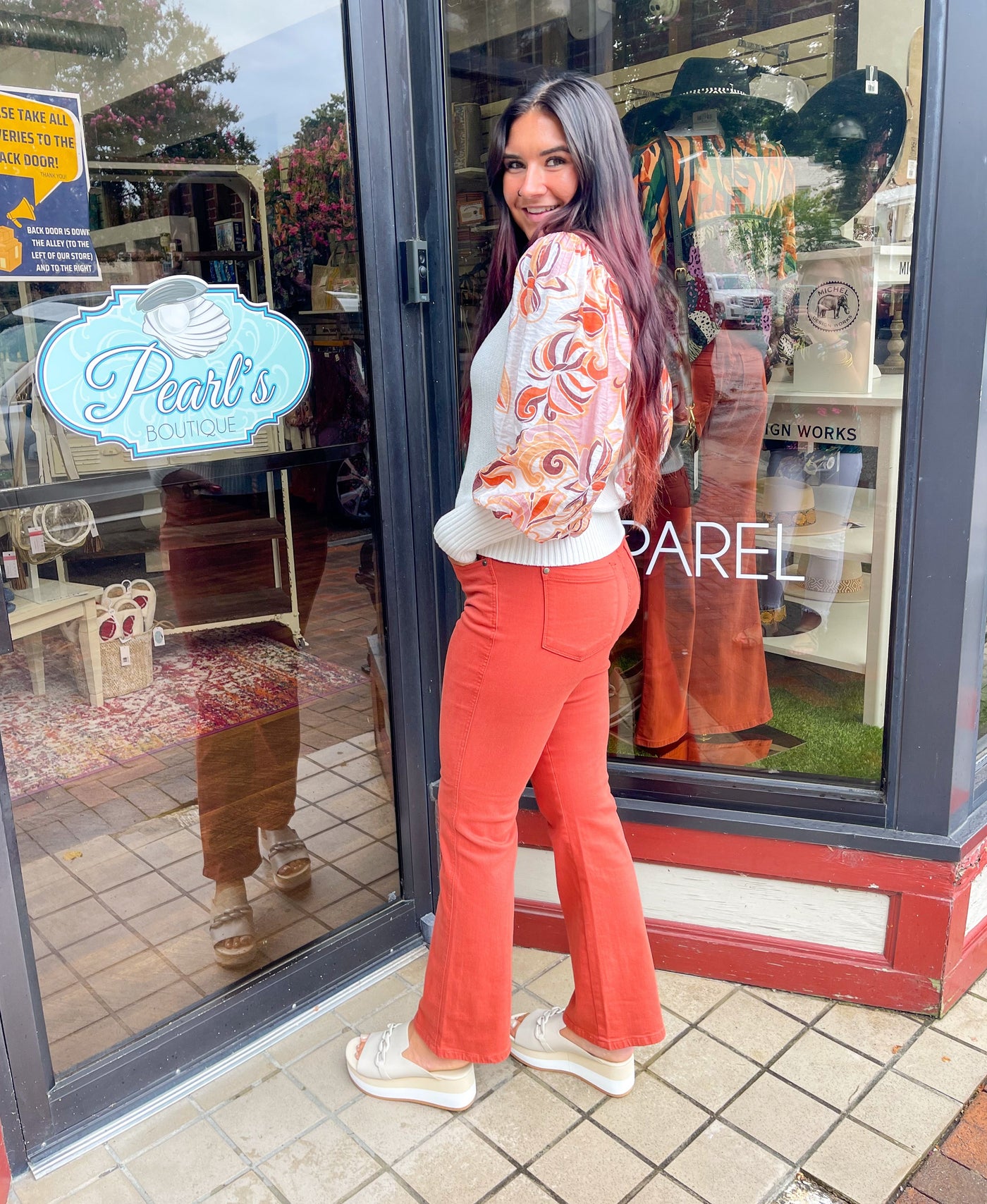 "Judy Blue " Aubrey Bootcut Terracotta Jeans