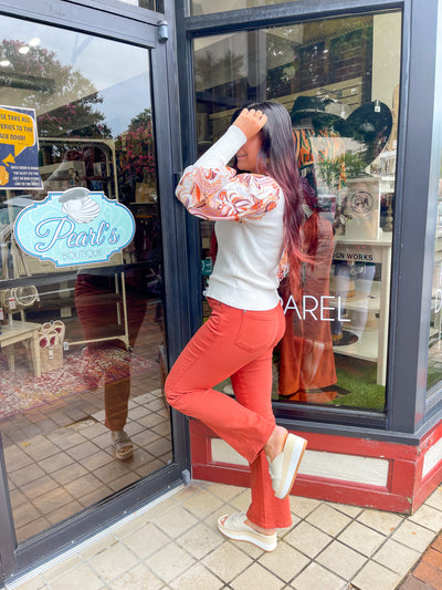 "Judy Blue " Aubrey Bootcut Terracotta Jeans