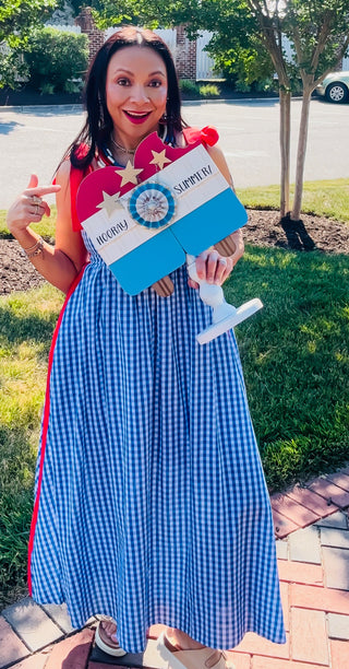 All-American Gingham Midi Dress