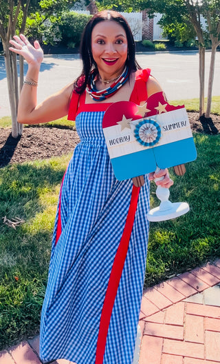 All-American Gingham Midi Dress