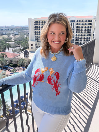 lobster with martini sweater
