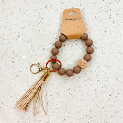 Brown Bead Keychain