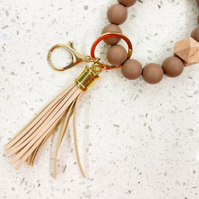 Brown Bead Keychain