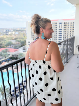 Luna Polka Dot Ruffled Mini Dress