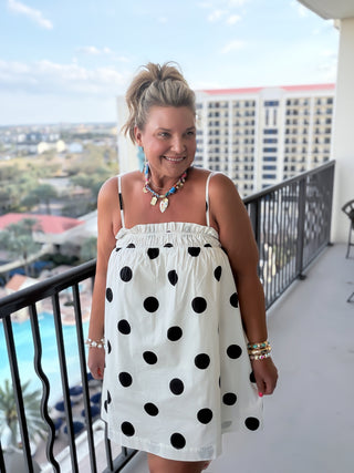 Luna Polka Dot Ruffled Mini Dress