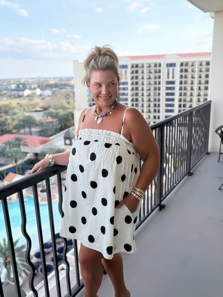 Luna Polka Dot Ruffled Mini Dress