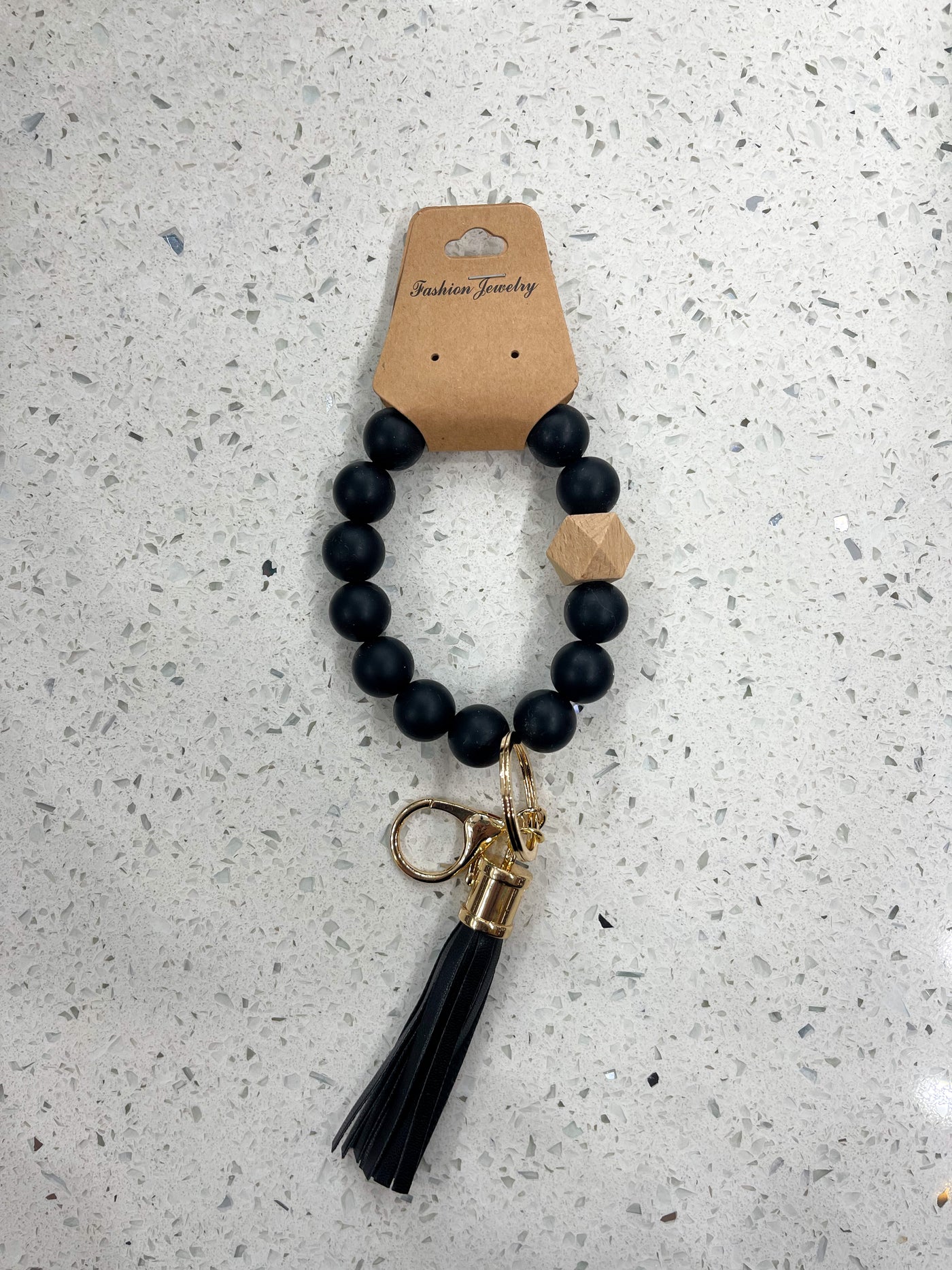 Black Bead Keychain