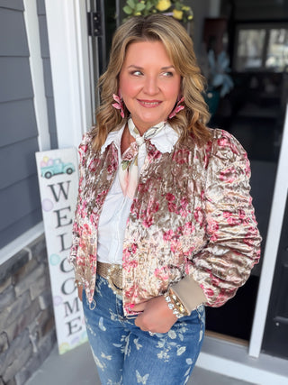 floral velvet jacket