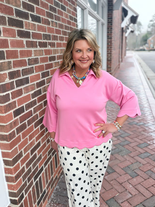 Springtime Fling Scallop Top | Pink