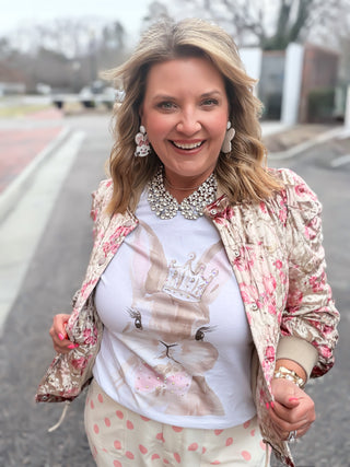 Royal Watercolor Bunny Crown Tee