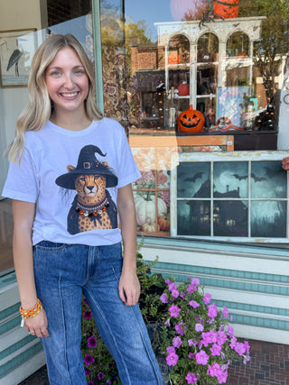 Jeweled Collar Leopard Witch Tee