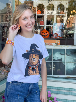 Jeweled Collar Leopard Witch Tee