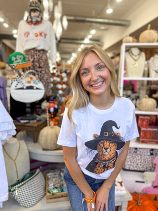 Jeweled Collar Leopard Witch Tee