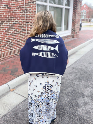 fish cardigan sweater