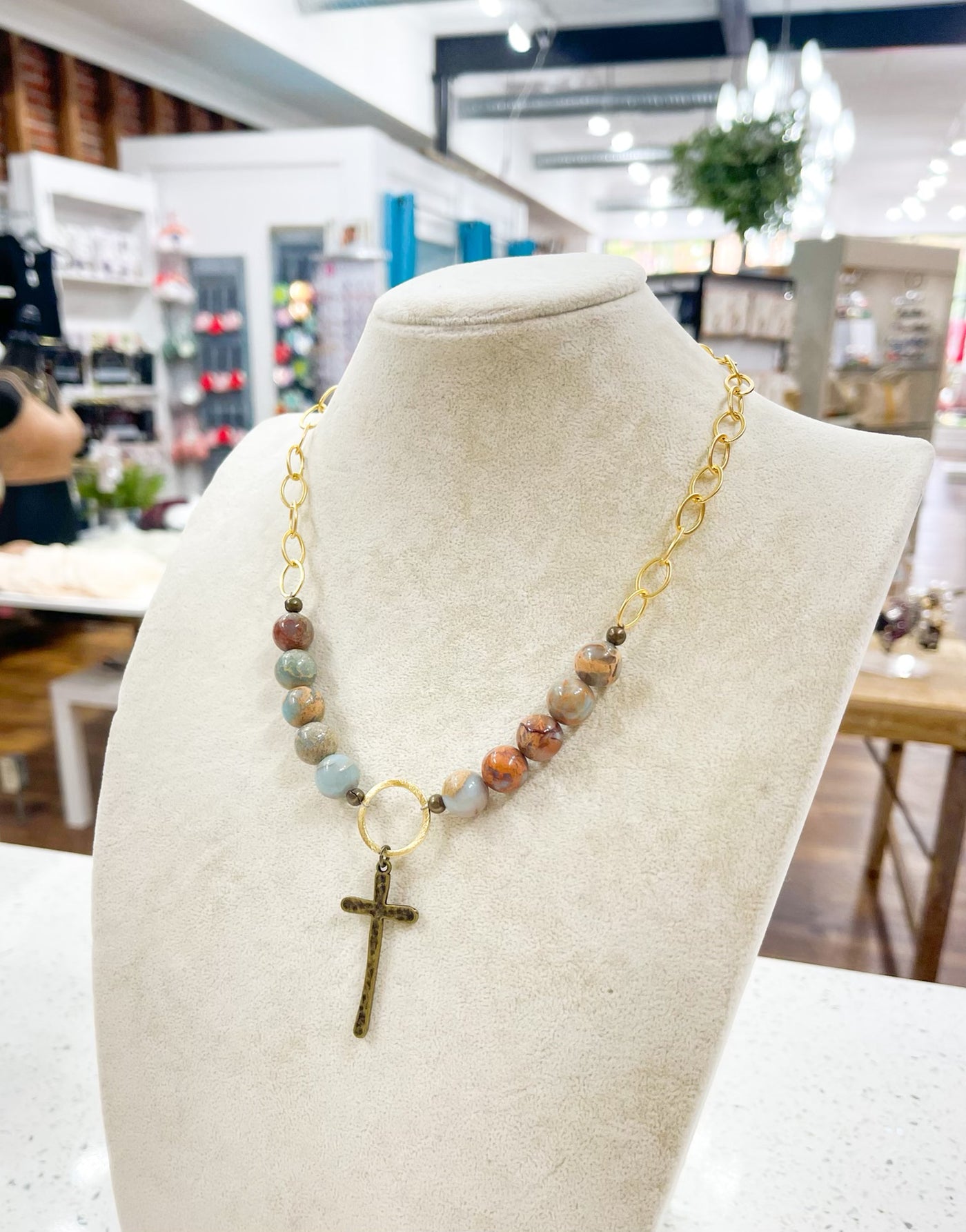 Home Sweet Home Cross Necklace