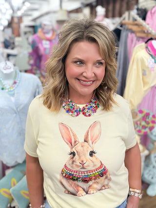 jeweled bunny  tee