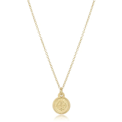 16" Necklace Gold - Blessing Small Gold Disc