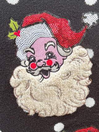 Queen Of Sparkles | Polka Dot Santa Head Sweater