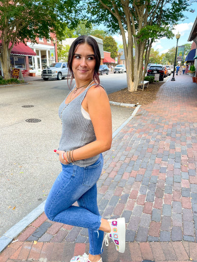 Sandstone Scoop Neck Sweater Tank