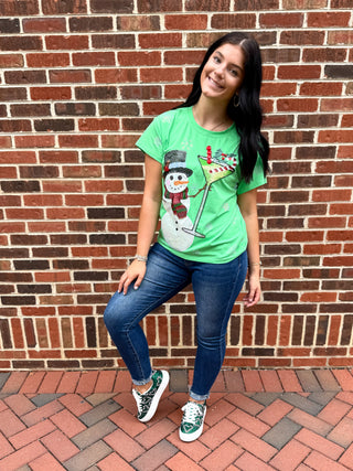 Queen Of Sparkles | Snowman Holding A Martini Tee