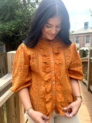 Ginger Eyelet Embroidered Blouse