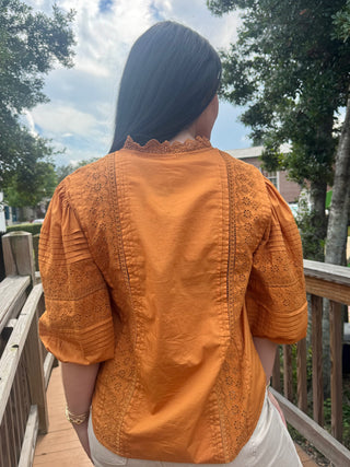 Ginger Eyelet Embroidered Blouse