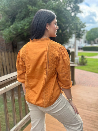 Ginger Eyelet Embroidered Blouse