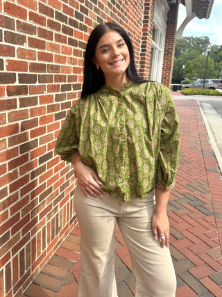 Sage Garden Embroidered Blouse