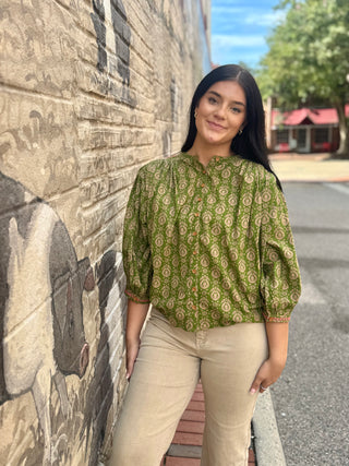 Sage Garden Embroidered Blouse
