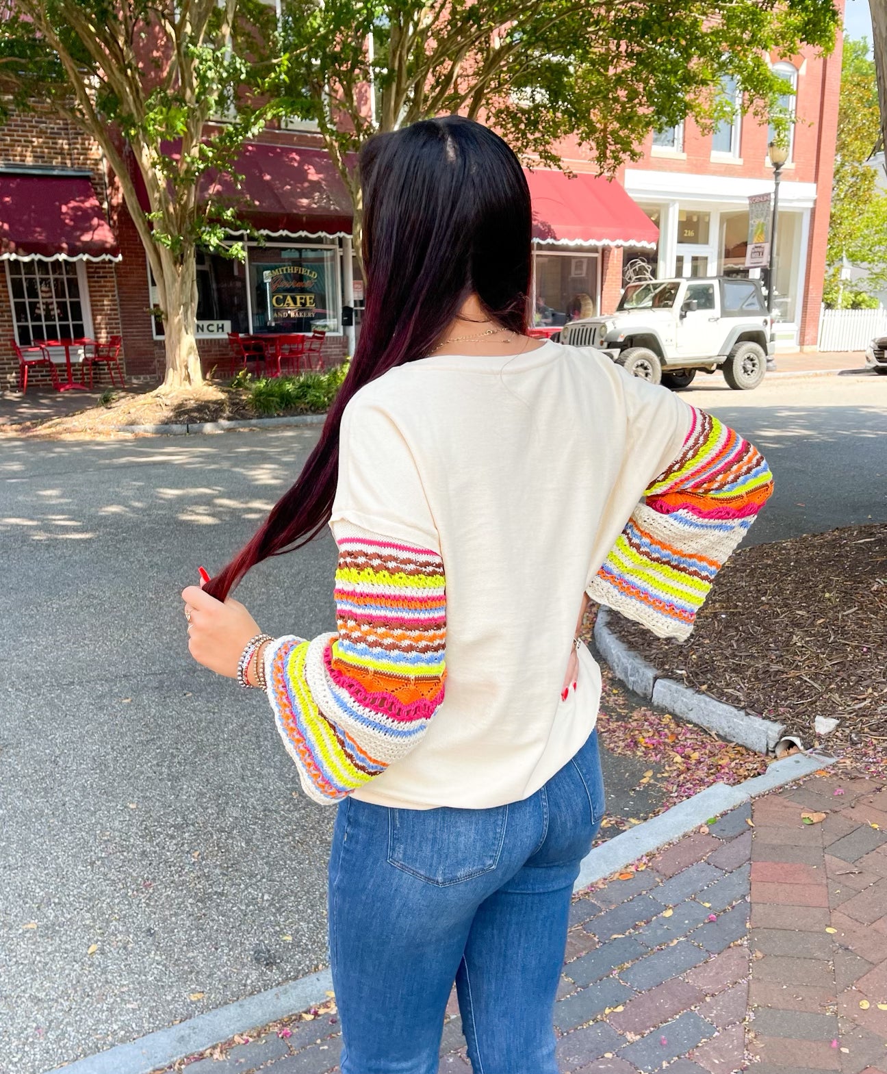 Woodland Crochet Bell Sleeve Top