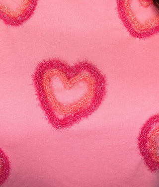 Heart Glittery Yarn Sweatshirt