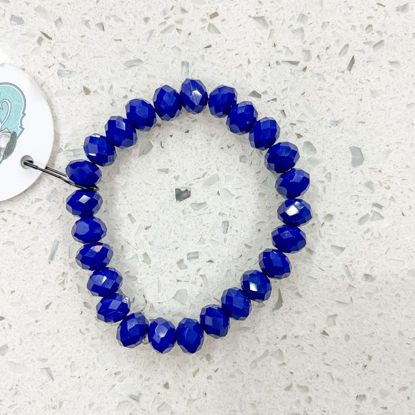 Royal Blue Bead Stretch Bracelet