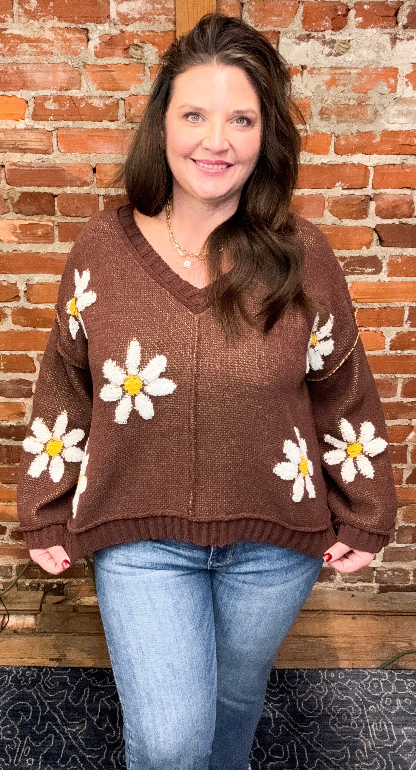 Flower Power Chocolate Sweater