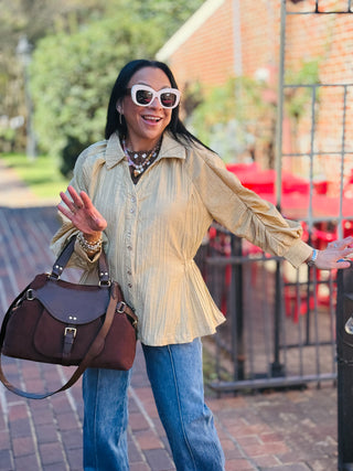 Sienna Sweetheart Blouse | Mustard