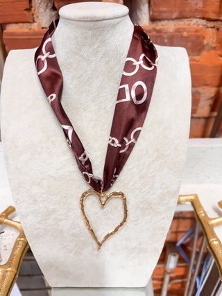 Heart Cut-Out Scarf Necklace