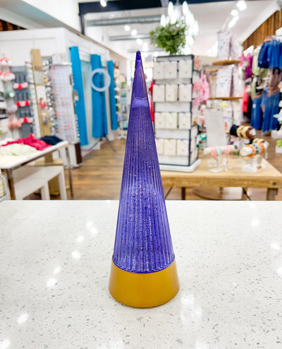 Swirling Glitter Cone Tree 10"