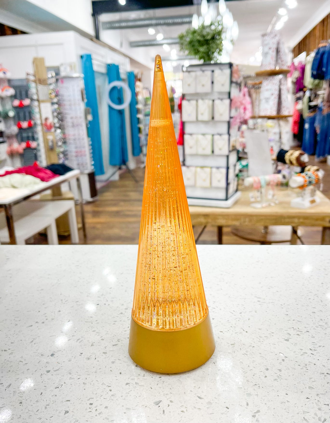 Swirling Glitter Cone Tree 10"