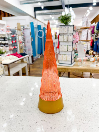 Swirling Glitter Cone Tree 10"