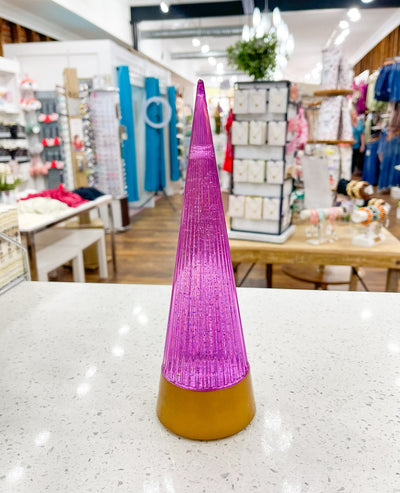 Swirling Glitter Cone Tree 10"