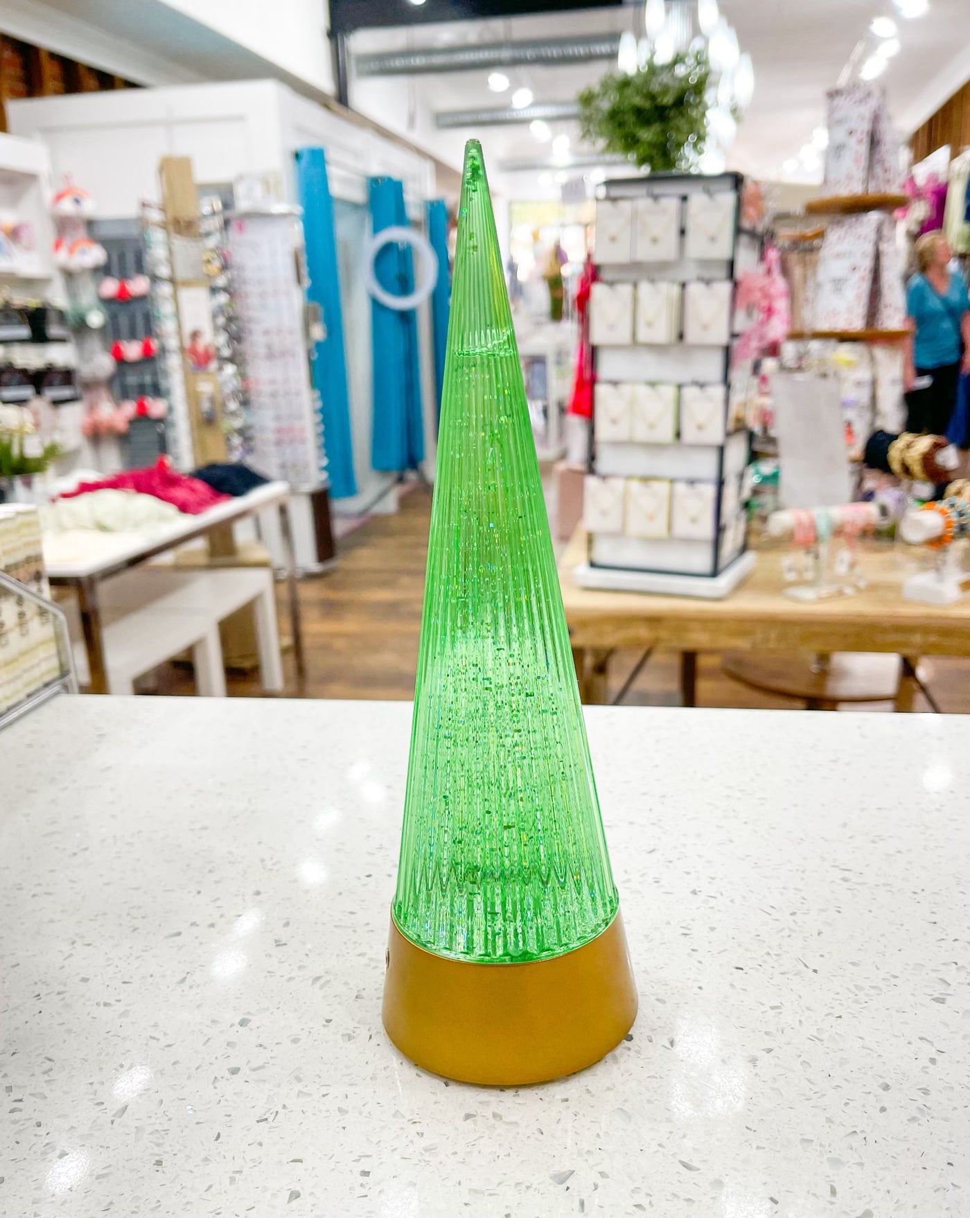 Swirling Glitter Cone Tree 10"