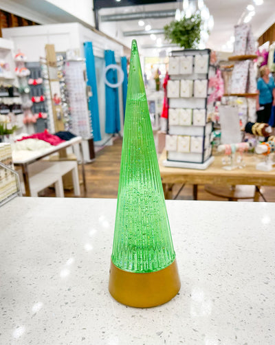 Swirling Glitter Cone Tree 10"