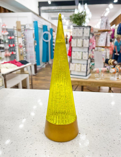 Swirling Glitter Cone Tree 10"