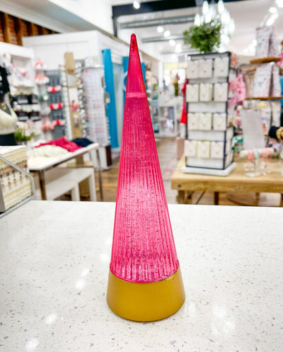 Swirling Glitter Cone Tree 10"