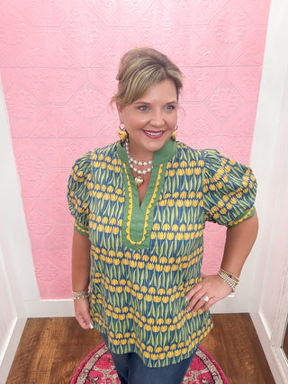 Whispers in Tulip Blouse