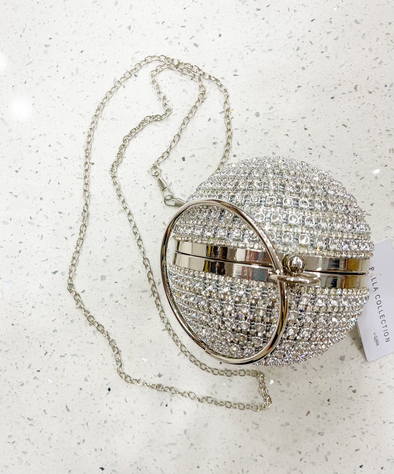 Silver Crystal Ball Clutch